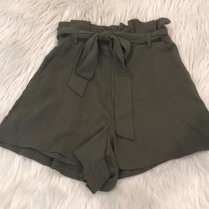 Forest green high waisted shorts